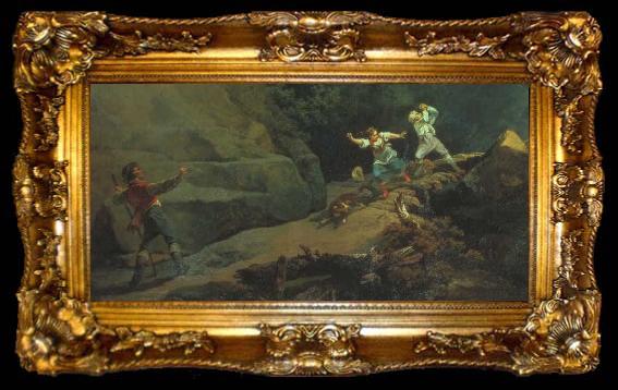 framed  Philip James de Loutherbourg An Avalanche in the Alps, ta009-2